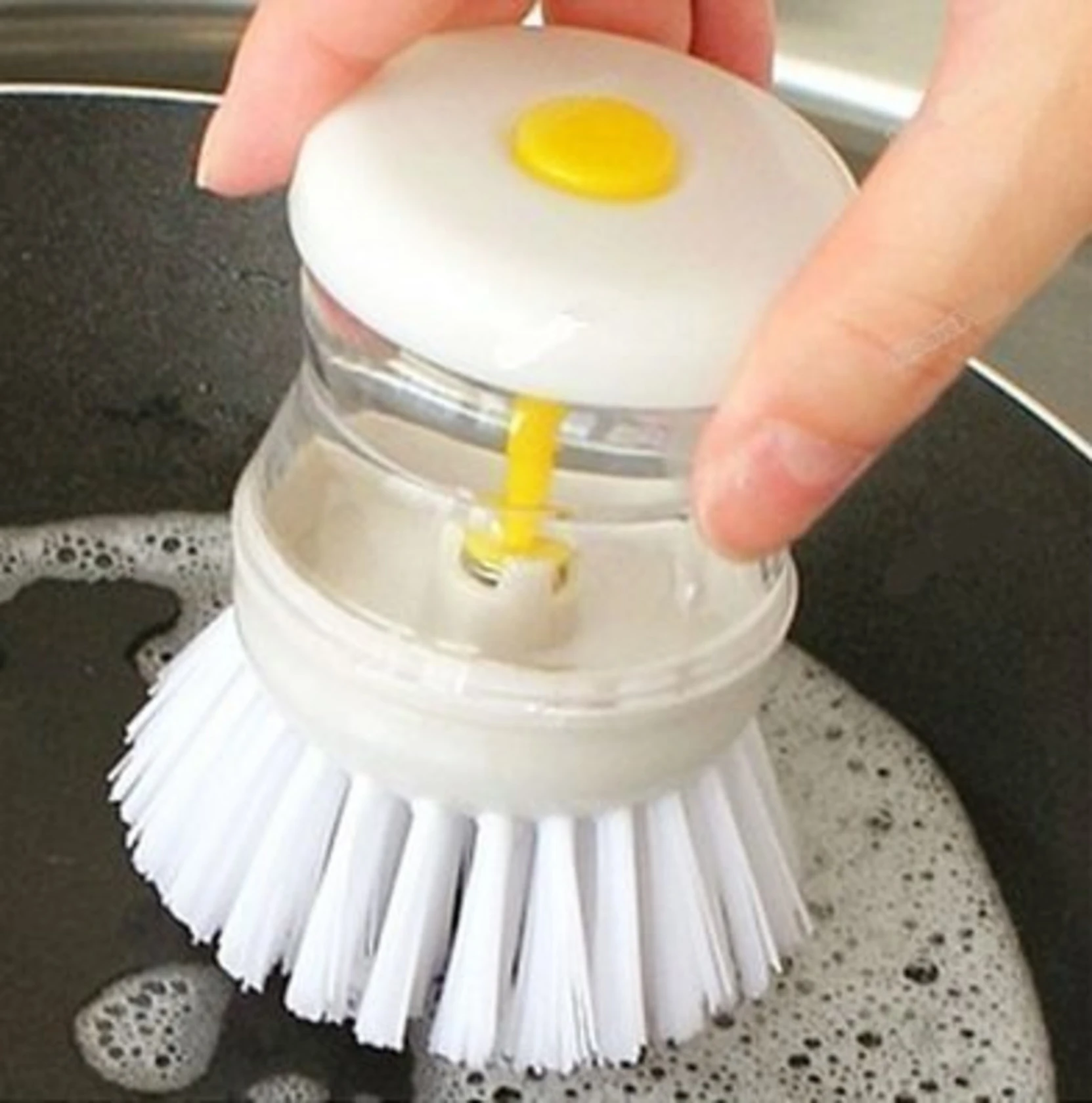 Shashivarnam SS_Cleaning Brush with Soap Dispenser for Kitchen, S